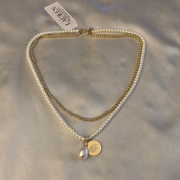 Lauren Ralph Lauren 2PC Layered Necklace Freshwater Pearls Ball Chain Charm NWT - Picture 11 of 13